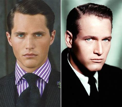 American actor Paul Newman and his son Scott。